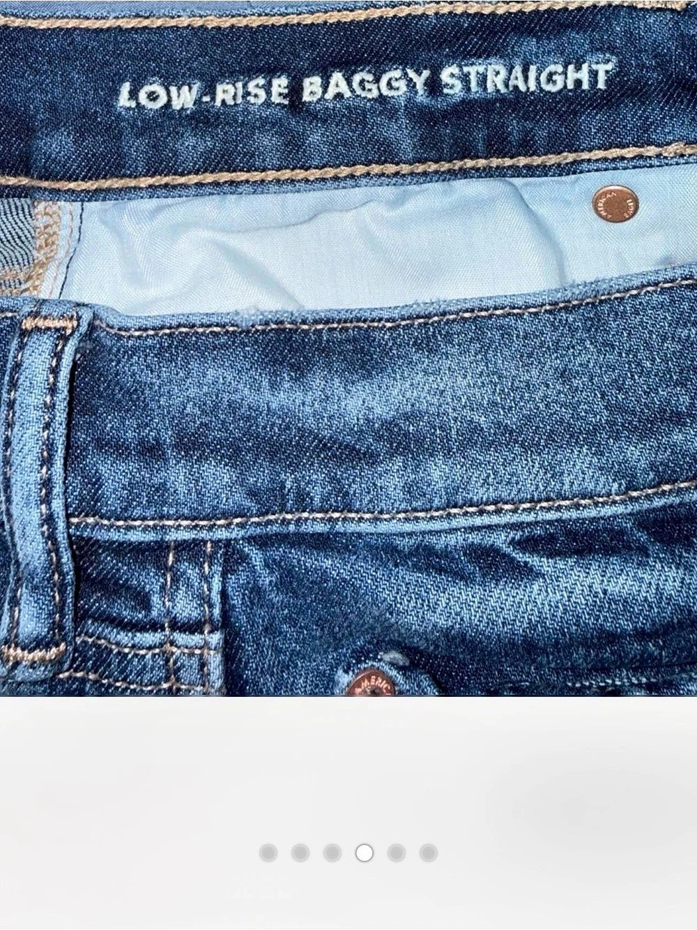 American Eagle Strigid Low-Rise Baggy Straight Jeans Size 12 - Picture 8 of 8